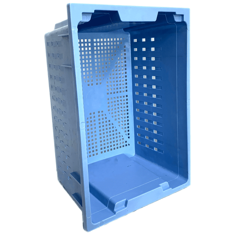 Ящик пластиковый 35 литров перфорированный, штабелируемый, синий