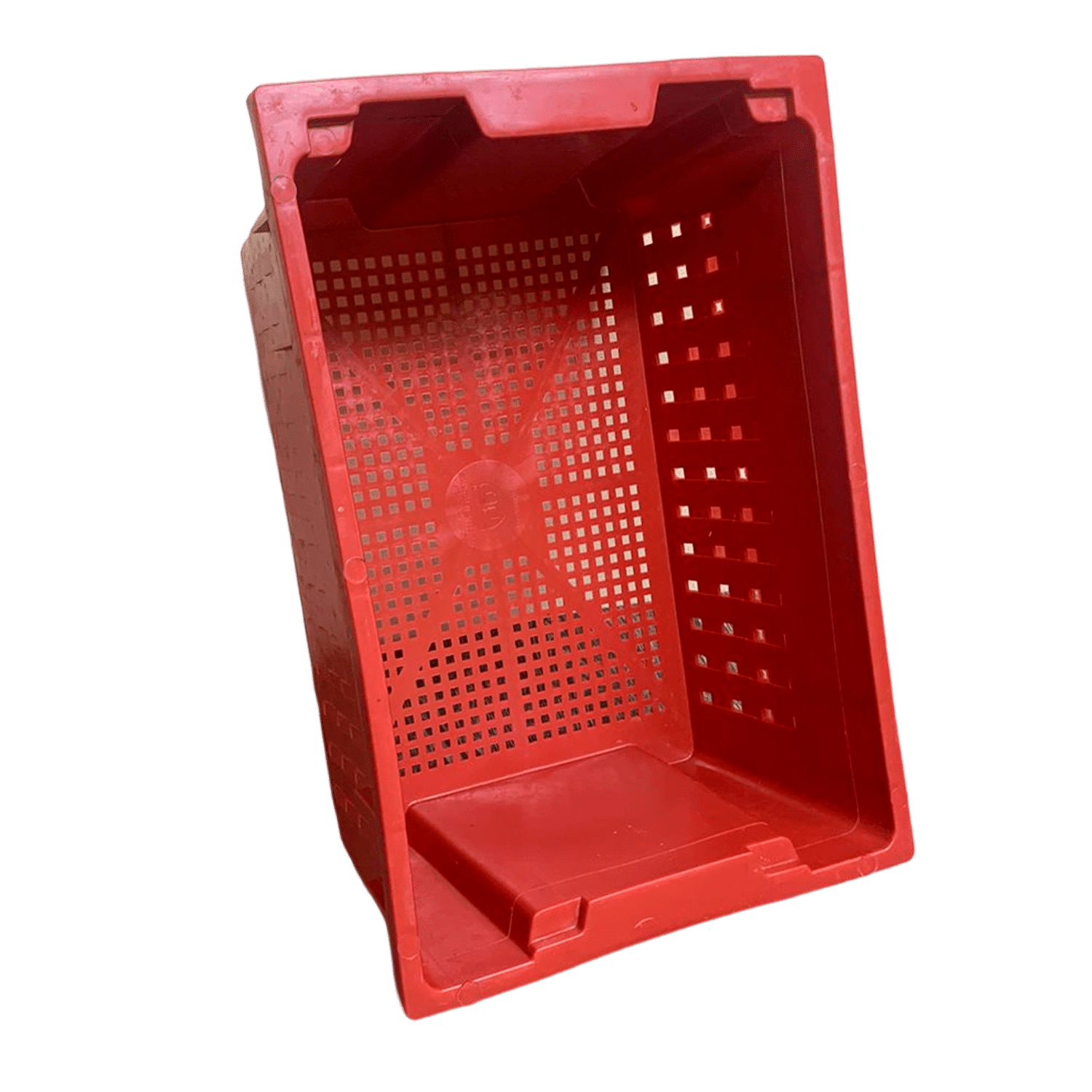 Ящик пластиковый 35 литров перфорированный, штабелируемый, красный